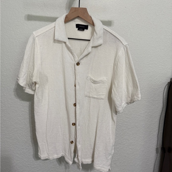 Men's Cotton On Cream Button-Up Shirt - Picture 1 of 3